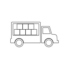 Poster - cargo truck icon. Element of Logistic for mobile concept and web apps icon. Outline, thin line icon for website design and development, app development