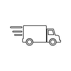 Poster - truck on the road icon. Element of Logistic for mobile concept and web apps icon. Outline, thin line icon for website design and development, app development