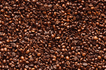 Poster - Roasted coffee beans texture background