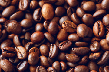 Poster - Roasted coffee beans texture background