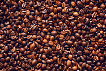 Poster - Roasted coffee beans texture background