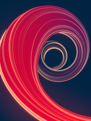 Poster - Colored twisted shape. Computer generated abstract geometric 3D render illustration