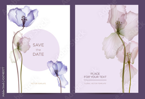 Fotomural Modern invitation card template in the botanical style