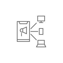 Poster - Digital business, media icon. Element of digital business icon. Thin line icon for website design and development, app development. Premium icon