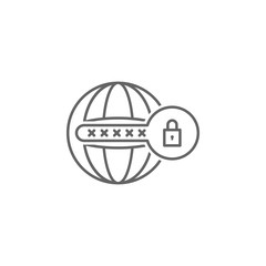 Poster - Digital business, password icon. Element of digital business icon. Thin line icon for website design and development, app development. Premium icon