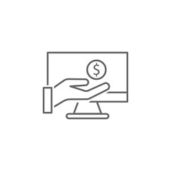 Poster - Digital business, online shopping icon. Element of digital business icon. Thin line icon for website design and development, app development. Premium icon