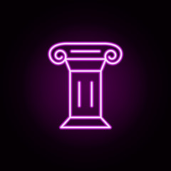 Poster - column neon icon. Elements of architecture set. Simple icon for websites, web design, mobile app, info graphics