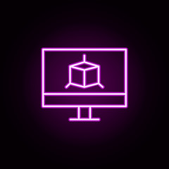 Poster - 3D drawing neon icon. Elements of architecture set. Simple icon for websites, web design, mobile app, info graphics