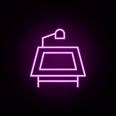 Poster - Desktop neon icon. Elements of architecture set. Simple icon for websites, web design, mobile app, info graphics