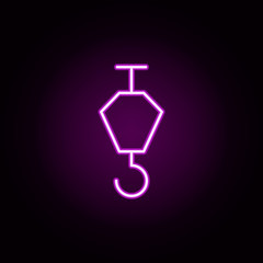 Poster - crane neon icon. Elements of architecture set. Simple icon for websites, web design, mobile app, info graphics