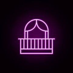 Poster - facade balcony neon icon. Elements of architecture set. Simple icon for websites, web design, mobile app, info graphics