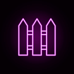 Poster - fence neon icon. Elements of architecture set. Simple icon for websites, web design, mobile app, info graphics