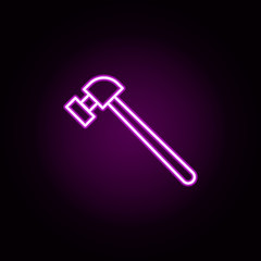 Poster - hammer neon icon. Elements of architecture set. Simple icon for websites, web design, mobile app, info graphics