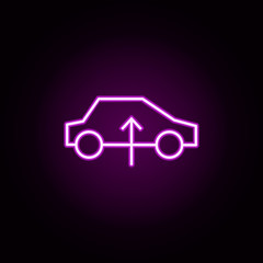 Poster - car lift neon icon. Elements of arrow and object set. Simple icon for websites, web design, mobile app, info graphics