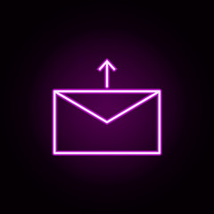 Poster - mail send neon icon. Elements of arrow and object set. Simple icon for websites, web design, mobile app, info graphics