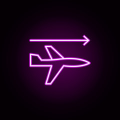 Poster - aircraft airplane neon icon. Elements of arrow and object set. Simple icon for websites, web design, mobile app, info graphics