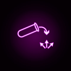 Poster - acid chemistry neon icon. Elements of arrow and object set. Simple icon for websites, web design, mobile app, info graphics