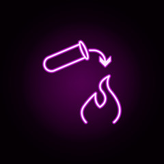 Poster - easily flammable neon icon. Elements of arrow and object set. Simple icon for websites, web design, mobile app, info graphics