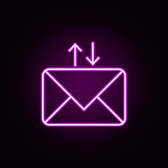 Poster - envelope exchange neon icon. Elements of arrow and object set. Simple icon for websites, web design, mobile app, info graphics
