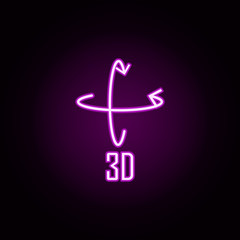 Poster - full rotation neon icon. Elements of arrow and object set. Simple icon for websites, web design, mobile app, info graphics