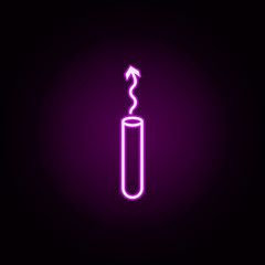 Poster - tube experiment neon icon. Elements of arrow and object set. Simple icon for websites, web design, mobile app, info graphics