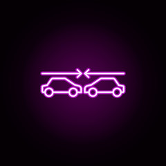 Poster - crash auto neon icon. Elements of arrow and object set. Simple icon for websites, web design, mobile app, info graphics