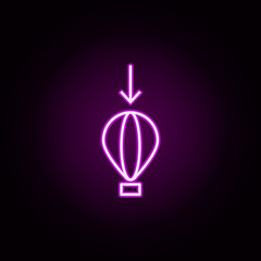 Poster - air ballon fall neon icon. Elements of arrow and object set. Simple icon for websites, web design, mobile app, info graphics