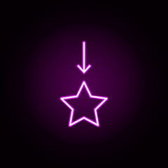 Poster - falling star neon icon. elements of arrow and object set. simple icon for websites, web design, mobi