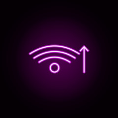 Poster - wifi increase neon icon. Elements of arrow and object set. Simple icon for websites, web design, mobile app, info graphics