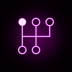 Poster - manual transmission neon icon. Elements of auto workshop set. Simple icon for websites, web design, mobile app, info graphics
