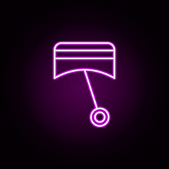 Poster - car piston neon icon. Elements of auto workshop set. Simple icon for websites, web design, mobile app, info graphics