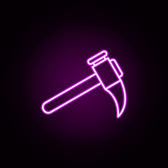 Poster - hammer neon icon. Elements of auto workshop set. Simple icon for websites, web design, mobile app, info graphics