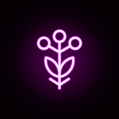 Poster - flower neon icon. Elements of autumn set. Simple icon for websites, web design, mobile app, info graphics