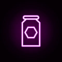 Poster - jar of honey neon icon. Elements of autumn set. Simple icon for websites, web design, mobile app, info graphics