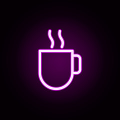 Poster - coffee neon icon. Elements of autumn set. Simple icon for websites, web design, mobile app, info graphics