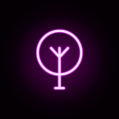 Poster - tree neon icon. Elements of autumn set. Simple icon for websites, web design, mobile app, info graphics