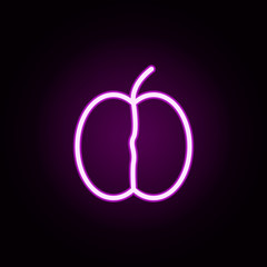 Poster - apricots neon icon. Elements of autumn set. Simple icon for websites, web design, mobile app, info graphics