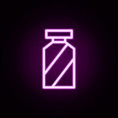 Poster - flask neon icon. Elements of autumn set. Simple icon for websites, web design, mobile app, info graphics