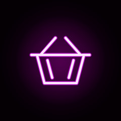 Poster - basket neon icon. Elements of autumn set. Simple icon for websites, web design, mobile app, info graphics