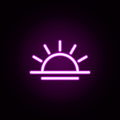 Poster - sunrise neon icon. Elements of autumn set. Simple icon for websites, web design, mobile app, info graphics
