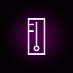 Poster - thermometer temperature neon icon. Elements of autumn set. Simple icon for websites, web design, mobile app, info graphics