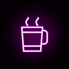 Poster - tea neon icon. Elements of autumn set. Simple icon for websites, web design, mobile app, info graphics