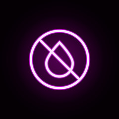 Poster - prohibition of oil neon icon. Elements of ban set. Simple icon for websites, web design, mobile app, info graphics