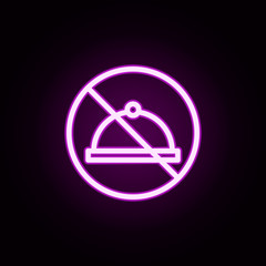 Poster - ban of food neon icon. Elements of ban set. Simple icon for websites, web design, mobile app, info graphics