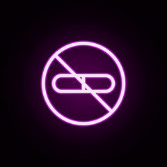 Poster - taboos prohibition neon icon. Elements of ban set. Simple icon for websites, web design, mobile app, info graphics