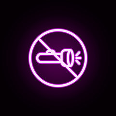 Poster - lamp ban neon icon. Elements of ban set. Simple icon for websites, web design, mobile app, info graphics