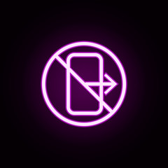 Poster - prohibition of data saving neon icon. Elements of ban set. Simple icon for websites, web design, mobile app, info graphics