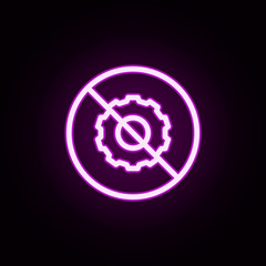 Poster - disable settings neon icon. Elements of ban set. Simple icon for websites, web design, mobile app, info graphics