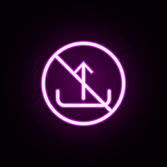 Poster - ban downloading neon icon. Elements of ban set. Simple icon for websites, web design, mobile app, info graphics