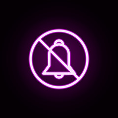 Poster - prohibit alarm neon icon. Elements of ban set. Simple icon for websites, web design, mobile app, info graphics